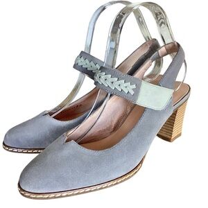 Sundance Eden Path Gray Suede Slingback Shoes Women’s Size 8 (38)